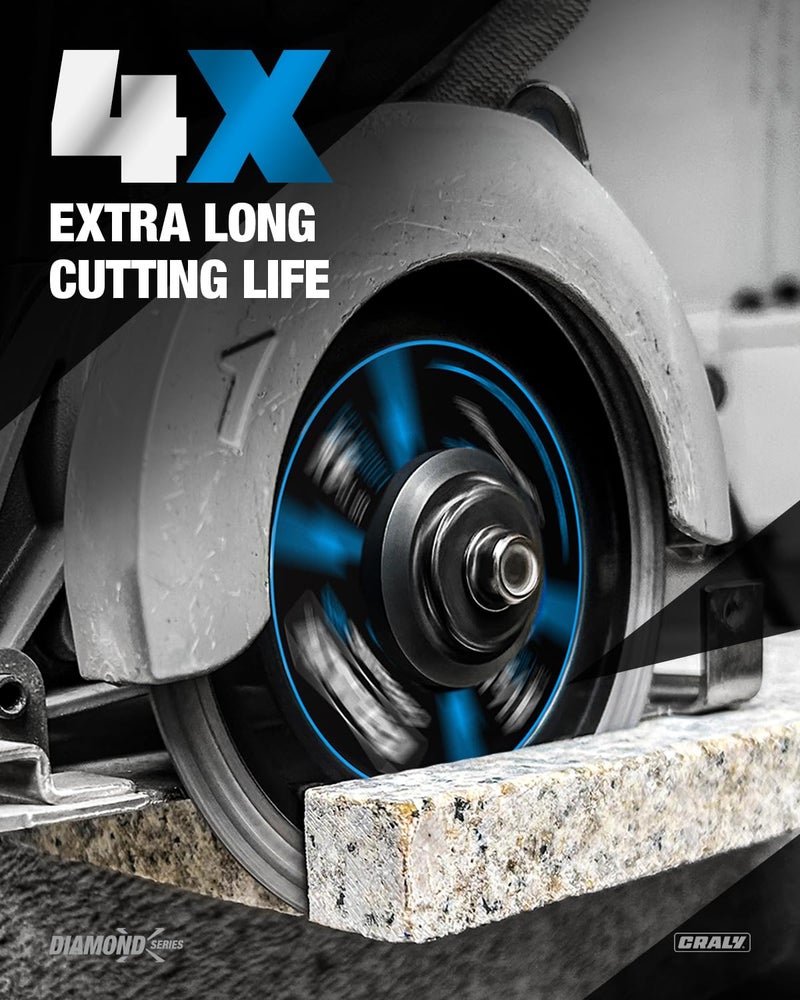 CRALY 5 Inch Super Thin Diamond Blade, 7/8 in Arbor, 5'' Diamond Tile Blade for Angle Grinder & Tile Saw, Diamond Cutting Wheel for Cutting Ceramic, Tile, Marble, Granite, Brick, Porcelain - Image 4